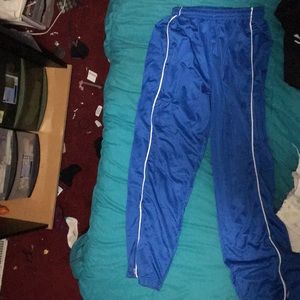 Blue and white sweatpants